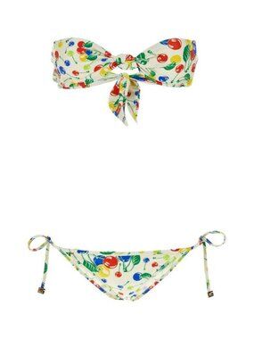 NWT GUCCI CHERRIES PRINT JERSEY BIKINI SET SZ M Swimwear Swimsuit